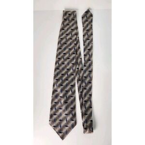 Vintage Studio Neck Tie Mens Pattern Made In Canada 100% Italian Silk 3.75"x 60"